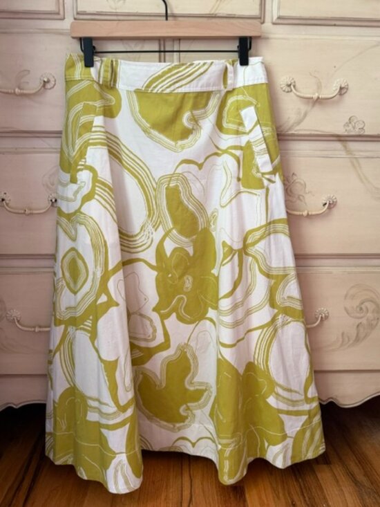 Worthington Dresses & Skirts - Worthington Dark Yellow/White Tropical Maxi Skirt- size 10 with pockets